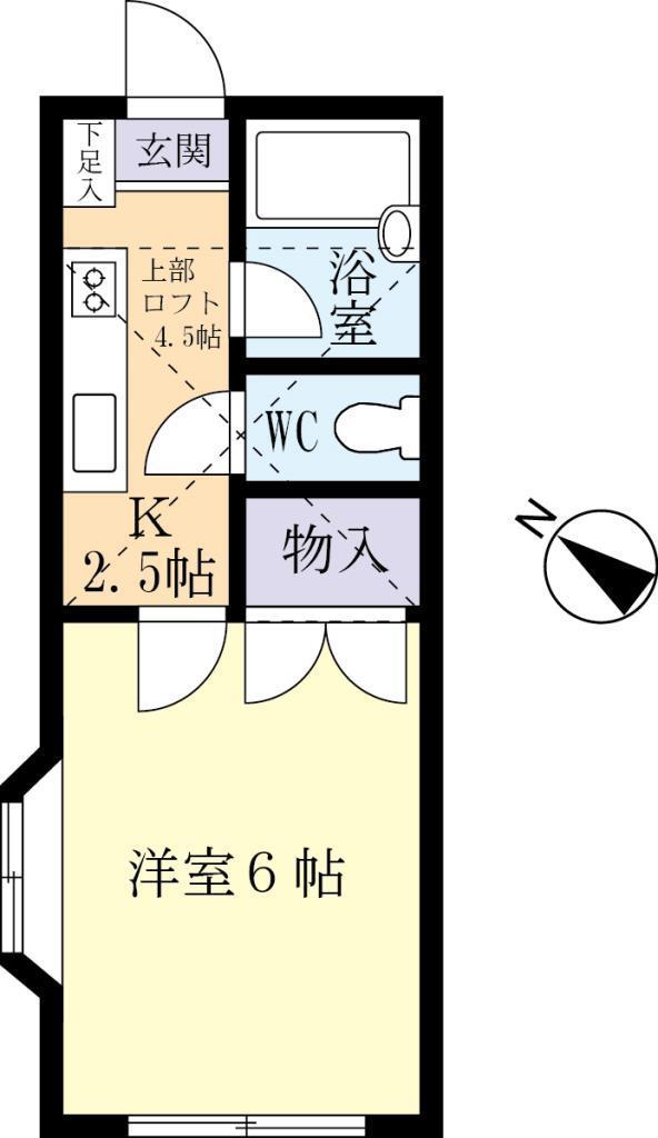 コーポクエストII(1K/2階)の間取り写真