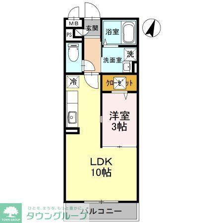 ヴェルドミール I(1LDK/2階)の間取り写真