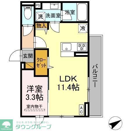 リオ ポンテ(1LDK/2階)の間取り写真