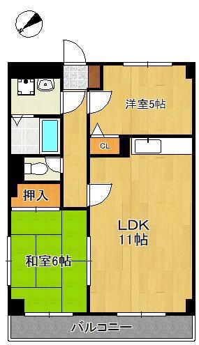 ロワイヤルT・N(2LDK/3階)の間取り写真
