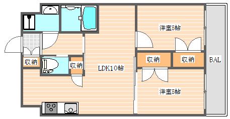 ORIENT BLD NO.88 マリナゲートサンズ(2LDK/4階)の間取り写真