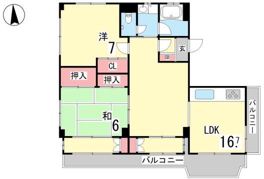 マスミマンション(2LDK/2階)の間取り写真