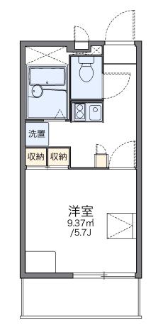 ＪＲ青梅線 小作駅 徒歩17分 3階建 築21年(1K/1階)の間取り写真