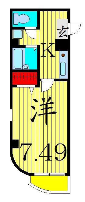 モンターニュ綾瀬(1K/3階)の間取り写真