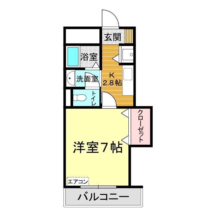 ペルソナ新下関(1K/4階)の間取り写真