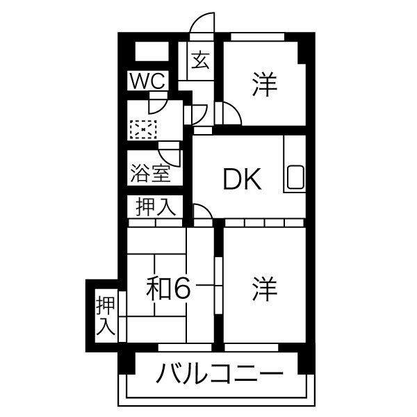 半田第2ロイヤルマンション(3DK/5階)の間取り写真