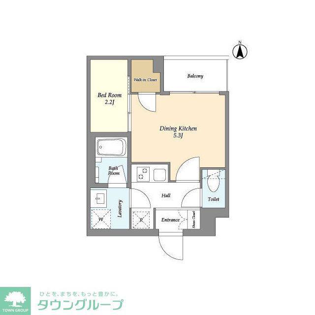 スタイリオ東品川(1DK/2階)の間取り写真