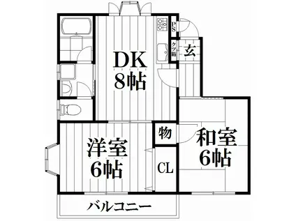 サンプラザ富士(2DK/3階)の間取り写真