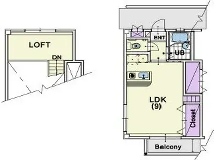コンフォルトII(ワンルーム/3階)の間取り写真
