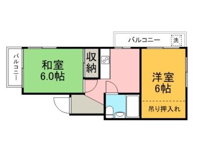 進陽マンション(2DK/2階)の間取り写真