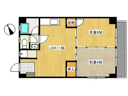 BBマンション(2LDK/1階)の間取り写真