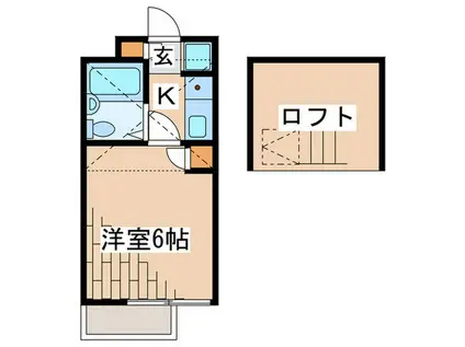 ヨーロピアン千代田(1K/2階)の間取り写真