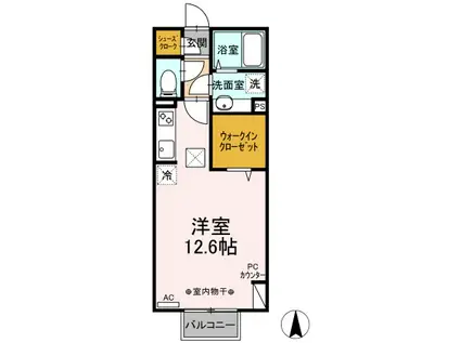 ラゾーナ江田(ワンルーム/1階)の間取り写真