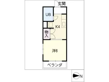 サンパレス塩釜口(1K/3階)の間取り写真