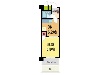 ライオンズマンション宝塚(1DK/1階)の間取り写真
