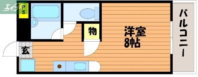 サンメゾン(1K/1階)の間取り写真