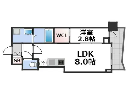 セレニテ日本橋プリエ(1LDK/13階)の間取り写真