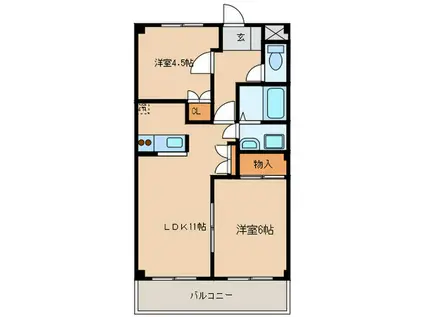 グレース南島(2LDK/1階)の間取り写真