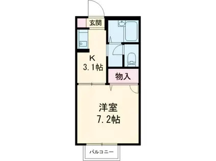 ファミールファイブ(1K/2階)の間取り写真