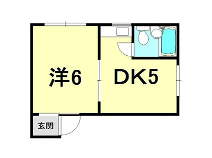 ピースフルマンション(1DK/1階)の間取り写真