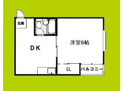 関西ドリームハイツII(1DK/3階)の間取り写真