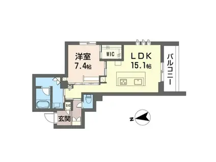 コモド稲田堤II(1LDK/2階)の間取り写真