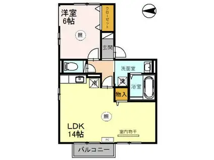 セジュール春江(1LDK/2階)の間取り写真