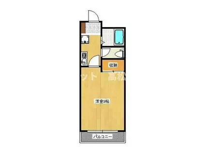 グランドゥール高松(1K/3階)の間取り写真