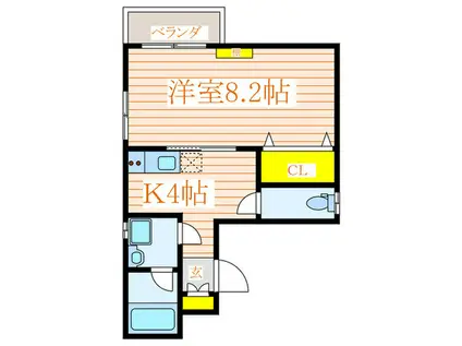 シェモア西荻窪(1K/2階)の間取り写真