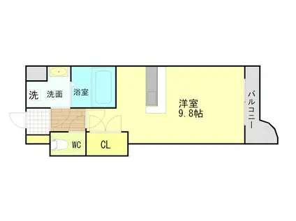 アピアランス到津(ワンルーム/3階)の間取り写真