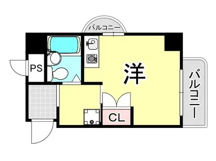 ジョイフル出屋敷I(ワンルーム/2階)の間取り写真