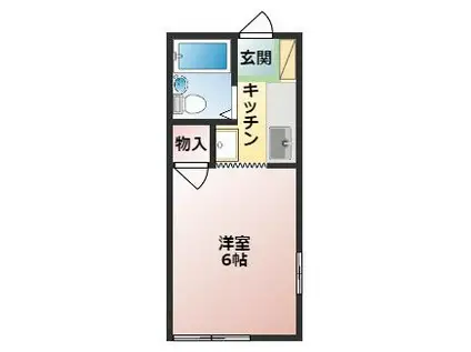 モンパレス伊勢崎第3-1号館(1K/1階)の間取り写真