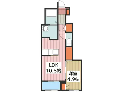 草加市谷塚仲町アパート工事(1LDK/1階)の間取り写真