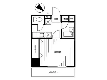 関内フロッチオ21(1K/4階)の間取り写真