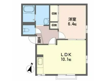 フローラ小倉寺(1LDK/1階)の間取り写真