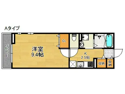 ミスティコ・ソル・オエステ(1K/2階)の間取り写真
