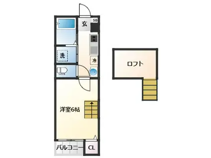 東黒松アパート(1K/1階)の間取り写真