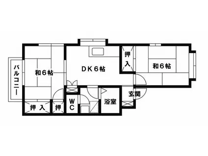 ピナクルセブン(2DK/2階)の間取り写真