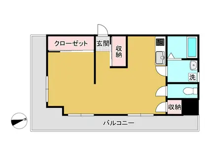 ルリビタキ(ワンルーム/2階)の間取り写真