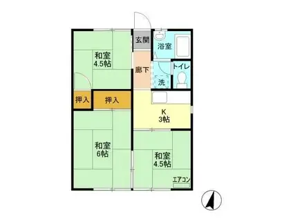 コーポ冨田I(3K/1階)の間取り写真