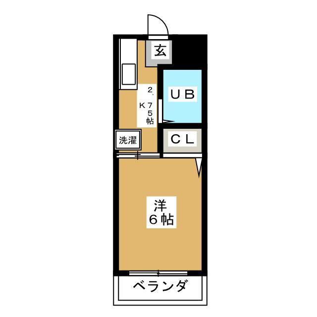 アリスヴィラ(1K/1階)の間取り写真