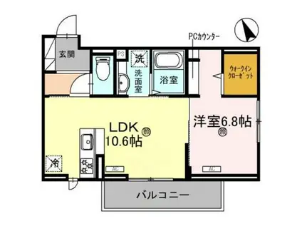 D-PLACE駅南大路(1LDK/3階)の間取り写真