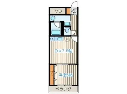 オアシスII(1DK/3階)の間取り写真