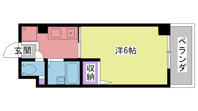 サングローリー(1K/4階)の間取り写真