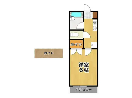 ルミナス2番館(1K/1階)の間取り写真