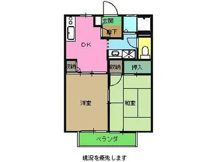 アーバン・プラザ落合 I(2DK/2階)の間取り写真