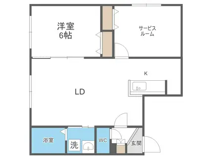 ルシアン元町(2LDK/1階)の間取り写真