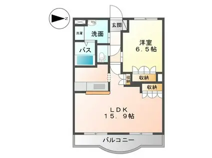BELLFAMILLE(1LDK/2階)の間取り写真