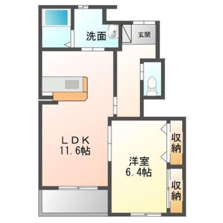 ARK COURT(1LDK/1階)の間取り写真