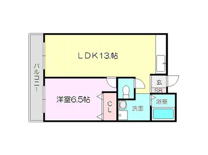 JMRレジデンス新大阪 (1LDK/7階)の間取り写真